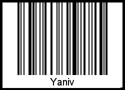 Der Voname Yaniv als Barcode und QR-Code