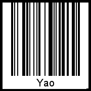 Barcode des Vornamen Yao