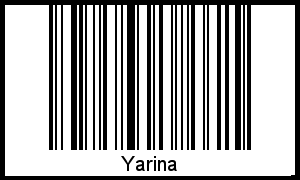 Barcode des Vornamen Yarina