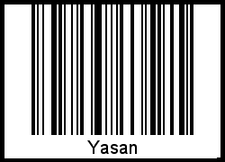 Der Voname Yasan als Barcode und QR-Code