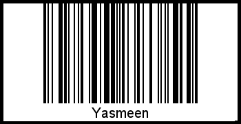 Der Voname Yasmeen als Barcode und QR-Code