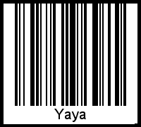 Barcode des Vornamen Yaya