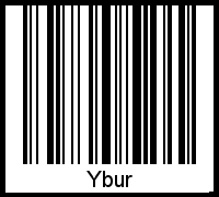 Der Voname Ybur als Barcode und QR-Code