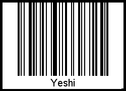 Der Voname Yeshi als Barcode und QR-Code