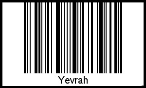Barcode des Vornamen Yevrah