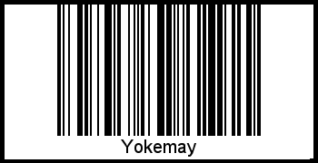 Der Voname Yokemay als Barcode und QR-Code