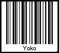 Barcode des Vornamen Yoko