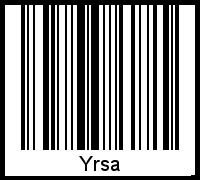 Barcode des Vornamen Yrsa