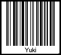 Der Voname Yuki als Barcode und QR-Code