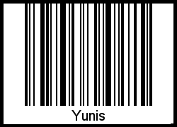 Der Voname Yunis als Barcode und QR-Code