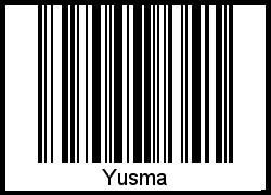 Der Voname Yusma als Barcode und QR-Code