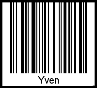 Der Voname Yven als Barcode und QR-Code