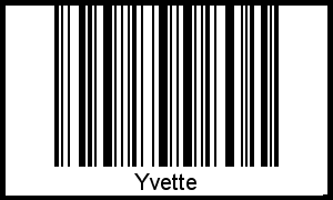 Der Voname Yvette als Barcode und QR-Code