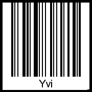 Barcode des Vornamen Yvi