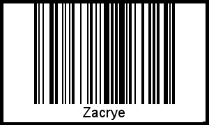 Barcode des Vornamen Zacrye