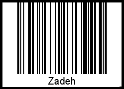 Zadeh als Barcode und QR-Code