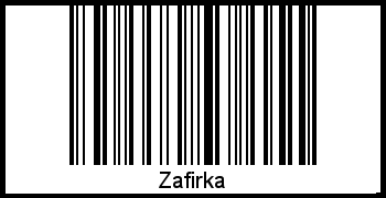 Barcode des Vornamen Zafirka