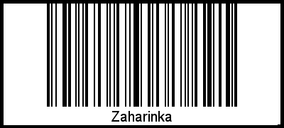 Barcode des Vornamen Zaharinka