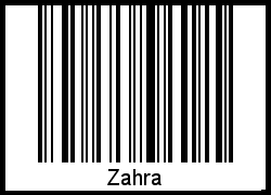 Zahra als Barcode und QR-Code