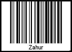 Barcode des Vornamen Zahur