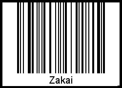 Barcode des Vornamen Zakai