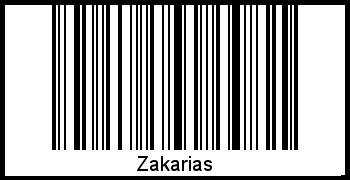 Zakarias als Barcode und QR-Code