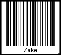 Barcode des Vornamen Zake