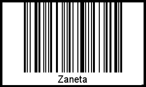 Zaneta als Barcode und QR-Code