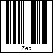 Barcode des Vornamen Zeb