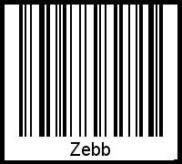 Barcode des Vornamen Zebb