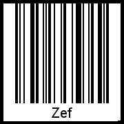 Der Voname Zef als Barcode und QR-Code