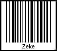 Der Voname Zeke als Barcode und QR-Code
