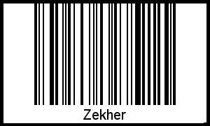 Barcode des Vornamen Zekher