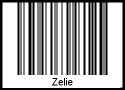Der Voname Zelie als Barcode und QR-Code
