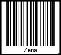 Barcode des Vornamen Zena