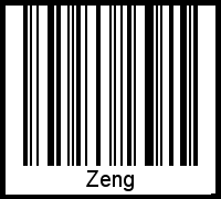 Der Voname Zeng als Barcode und QR-Code