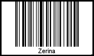 Der Voname Zerina als Barcode und QR-Code