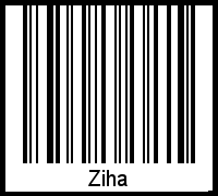 Barcode des Vornamen Ziha