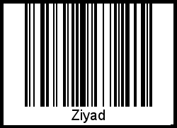 Der Voname Ziyad als Barcode und QR-Code