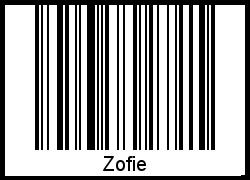 Interpretation von Zofie als Barcode