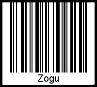 Der Voname Zogu als Barcode und QR-Code
