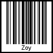 Barcode des Vornamen Zoy