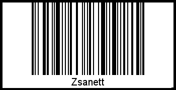 Interpretation von Zsanett als Barcode