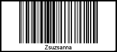 Zsuzsanna als Barcode und QR-Code