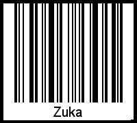 Der Voname Zuka als Barcode und QR-Code