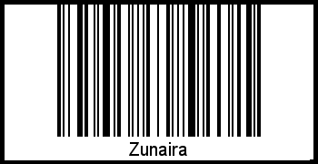 Der Voname Zunaira als Barcode und QR-Code
