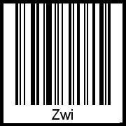 Der Voname Zwi als Barcode und QR-Code