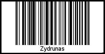 Barcode des Vornamen Zydrunas