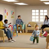 Illustration Austausch für frische Eltern