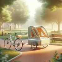 Illustration Fahrradanhänger für den Nachwuchs